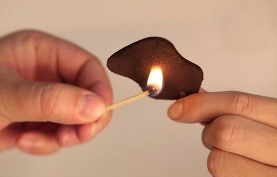 Sản phẩm từ da bò thật đốt có cháy không?