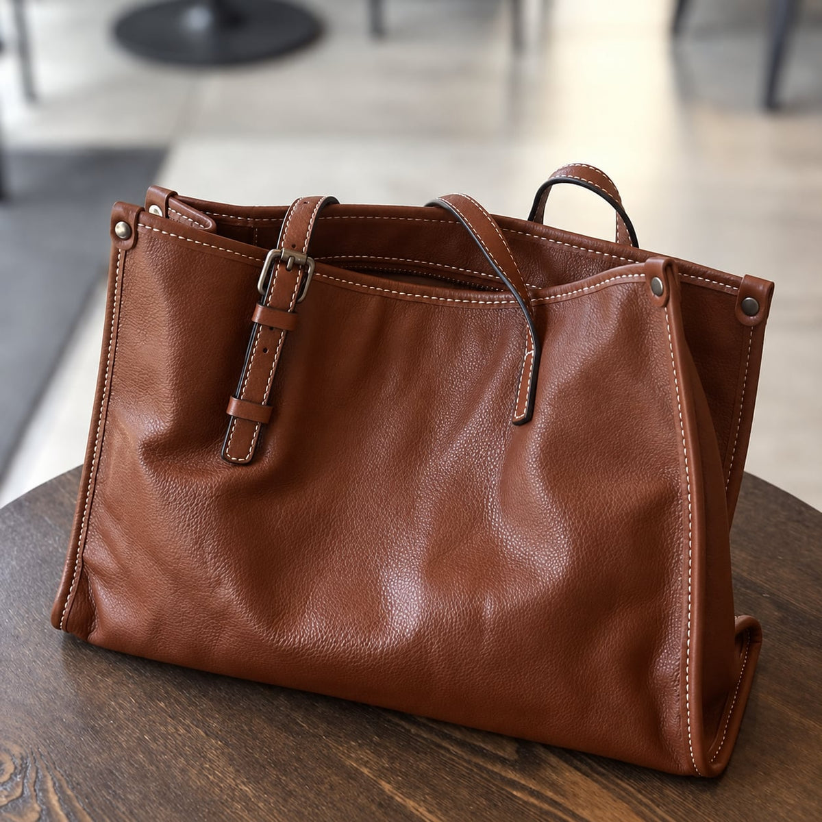 Túi TOTE Da Thật VINTAGE Dành Cho Nữ , Đa Năng Xách Tay & Công Sở SBM435