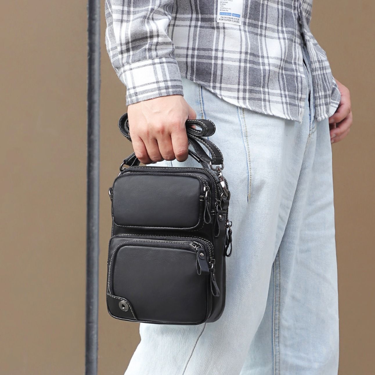 Túi Đeo Chéo Da Bò PULL UP Đựng iPad Mini RETRO TUDA SBM383