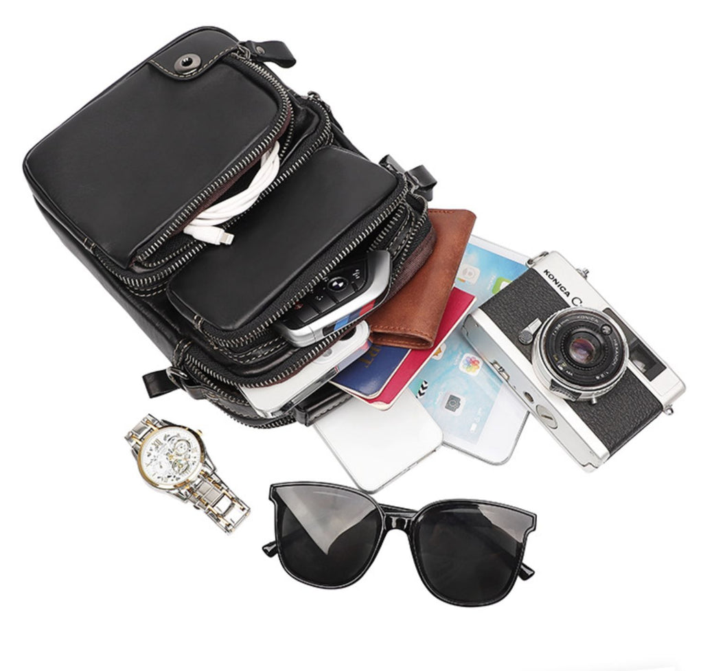 Túi Đeo Chéo Da Bò PULL UP Đựng iPad Mini RETRO TUDA SBM383