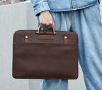 Cặp Xách Tay Da Bò Sáp Cao Cấp Đựng Laptop Bussiness Men TUDA SBM386