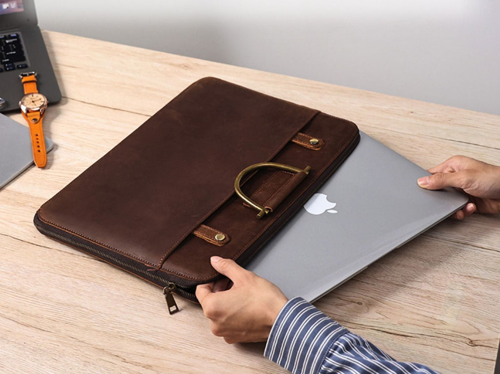 Cặp Xách Tay Da Bò Sáp Cao Cấp Đựng Laptop Bussiness Men TUDA SBM386