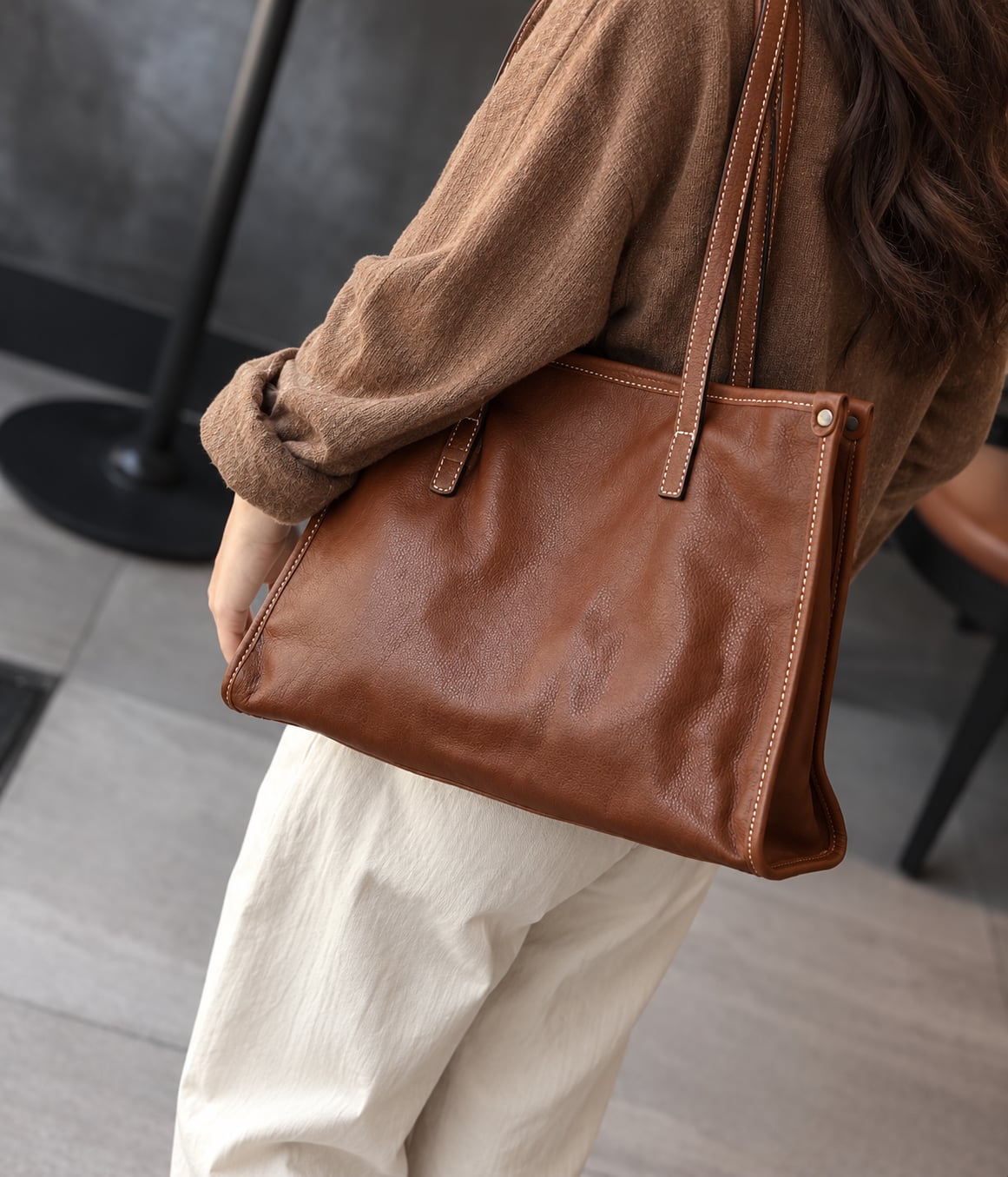 Túi TOTE Da Thật VINTAGE Dành Cho Nữ , Đa Năng Xách Tay & Công Sở SBM435