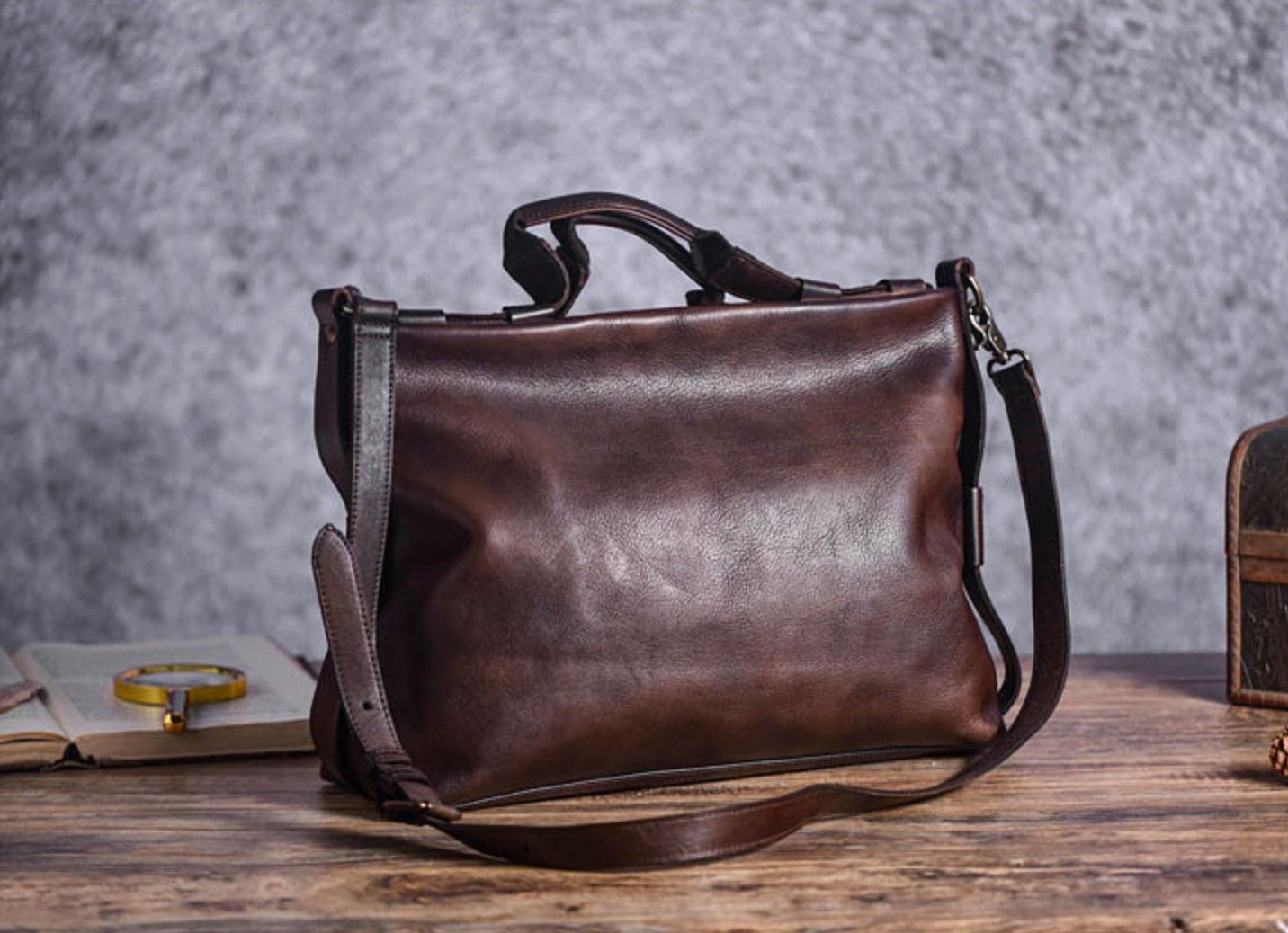 Túi Xách Da Bò VEG Patina Italy Cao Cấp Đa Chức Năng TUDA SBM397