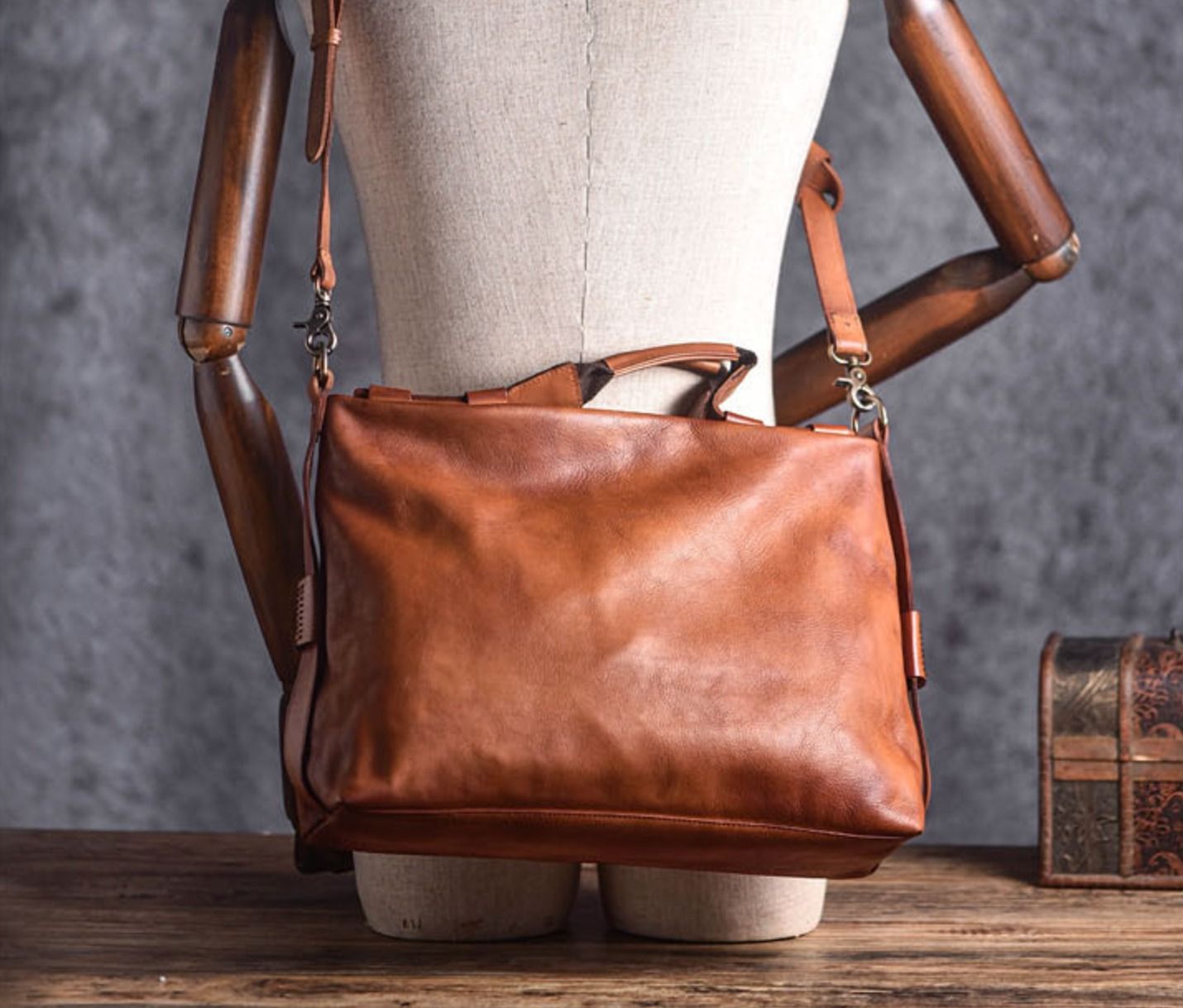 Túi Xách Da Bò VEG Patina Italy Cao Cấp Đa Chức Năng TUDA SBM397