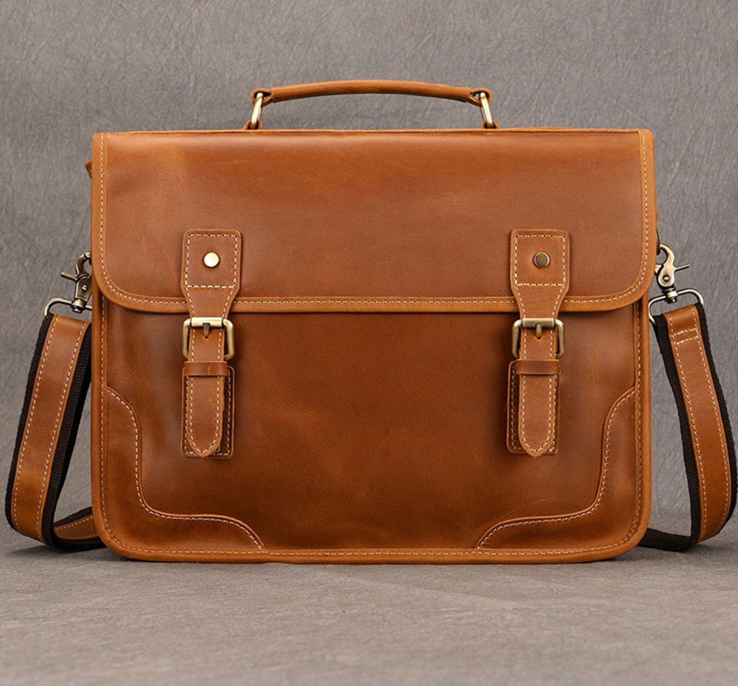 Cặp Da Công Sở Da Bò Sáp Cao Cấp Đựng Laptop VINTAGE TUDA SBM399