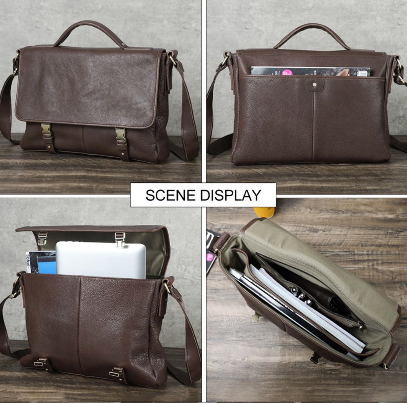 Cặp Da Công Sở & Doanh Nhân Da Thật Đựng Laptop VINTAGE TUDA SBM398