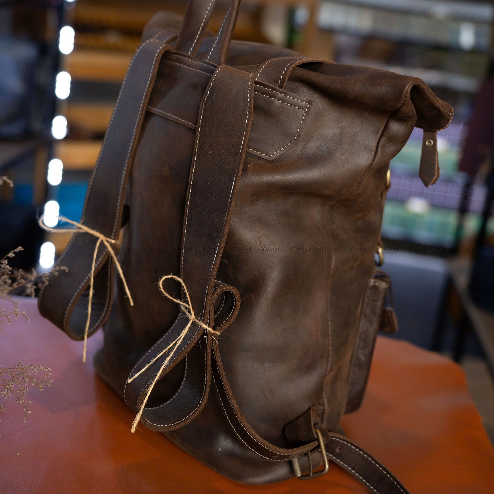 Balo Da Bò Sáp HANDMADE Chứa Laptop Đa Chức Năng TUDA BPL417