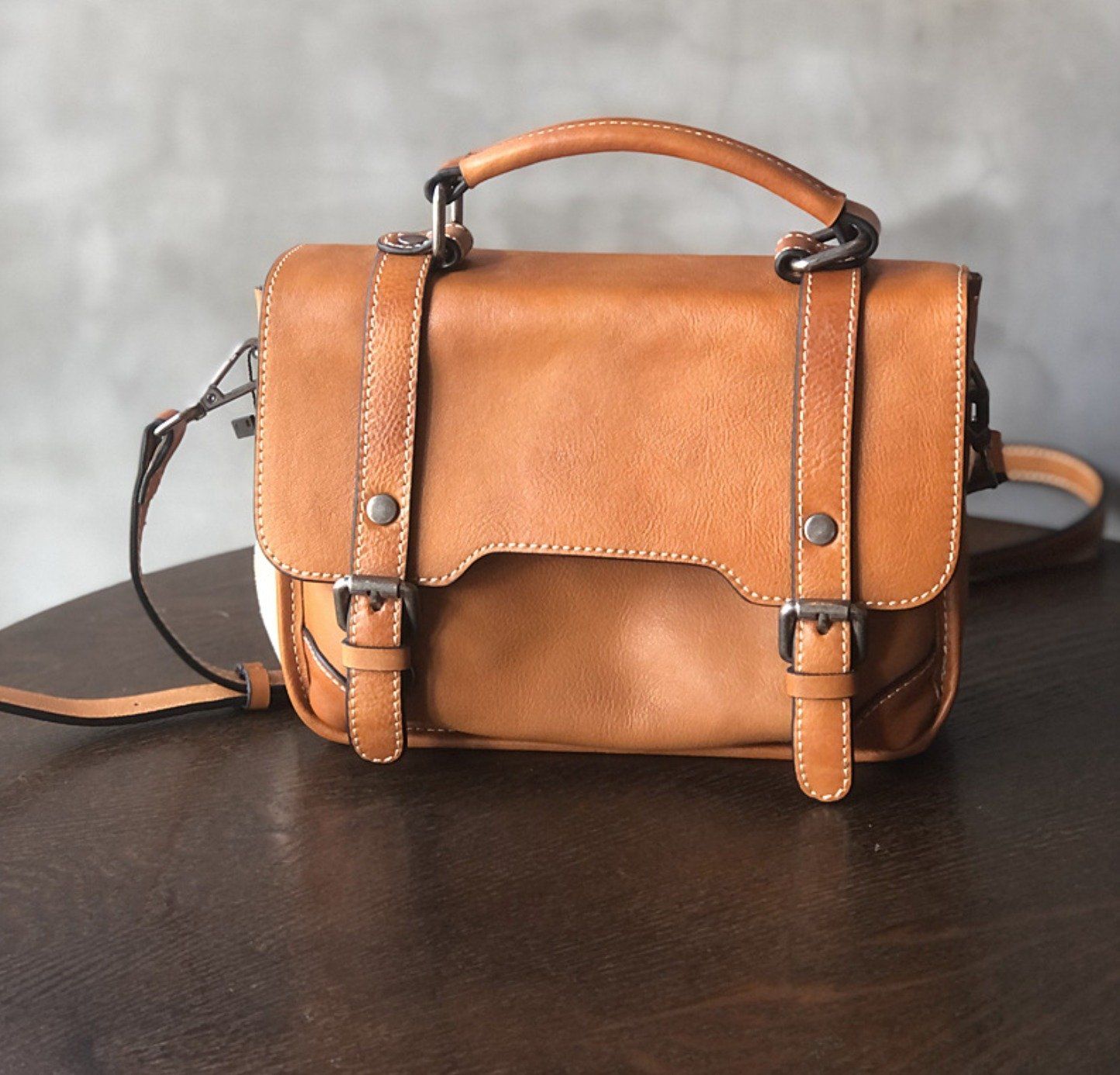 Túi Da Thật Handmade VEG Patina Đựng iPad RETRO TUDA SBM406