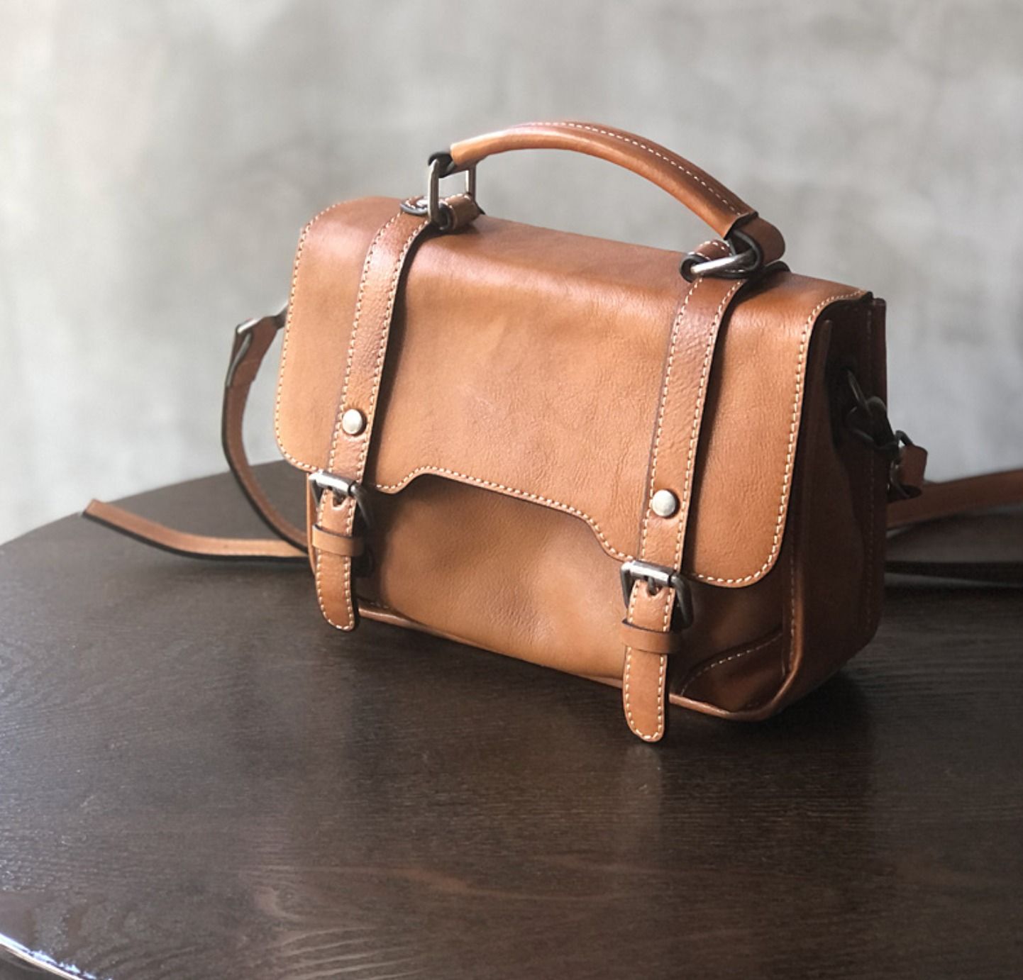 Túi Da Thật Handmade VEG Patina Đựng iPad RETRO TUDA SBM406