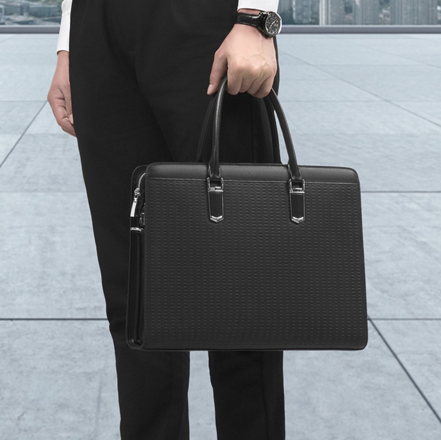 Cặp Da TAIGA Cao Cấp Khóa Số Đựng Laptop & Hồ Sơ TUDA SBM407