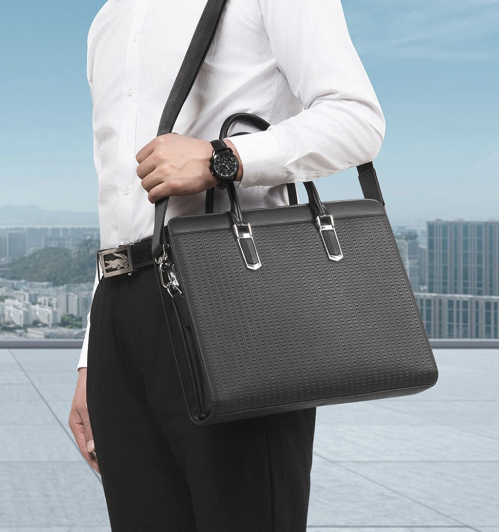 Cặp Da TAIGA Cao Cấp Khóa Số Đựng Laptop & Hồ Sơ TUDA SBM407