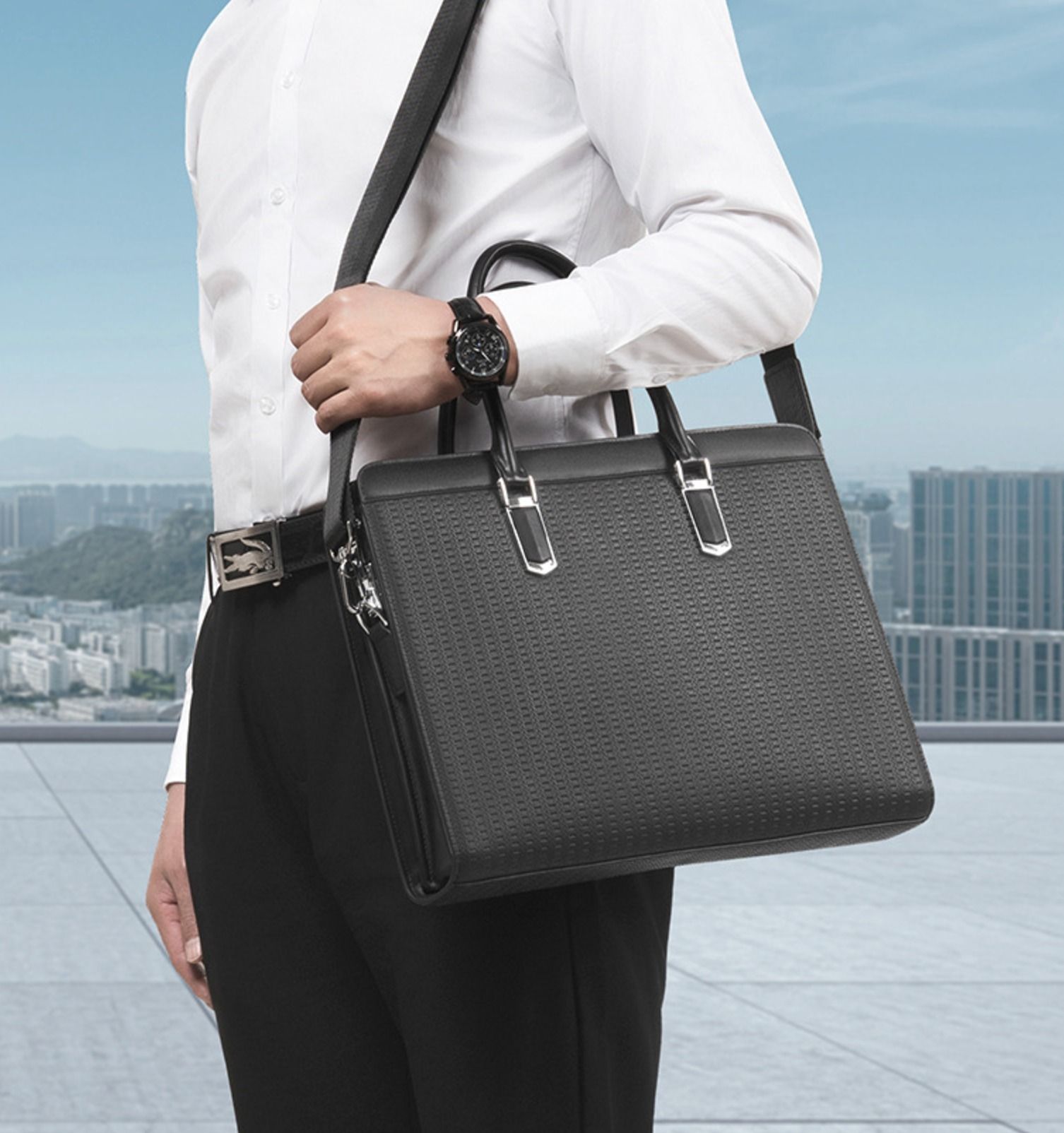 Cặp Da TAIGA Cao Cấp Khóa Số Đựng Laptop & Hồ Sơ TUDA SBM407