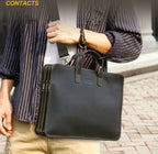 Cặp Công Sở Nam Nhiều Ngăn Bằng Da Nguyên Hạt Black Angel TUDA SBM408