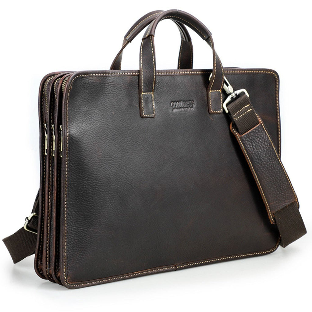 Cặp Công Sở Nam Nhiều Ngăn Bằng Da Nguyên Hạt Black Angel TUDA SBM408