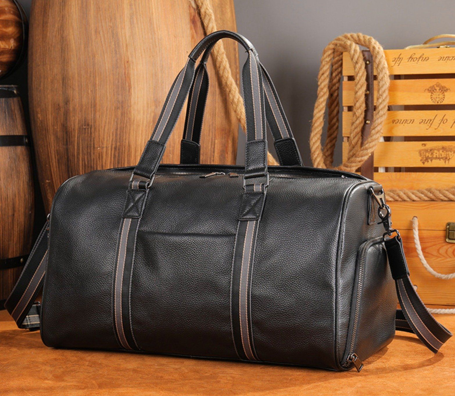 Túi Du Lịch Da Thật Xách Tay & Đeo Chéo VINTAGE TUDA TBL411