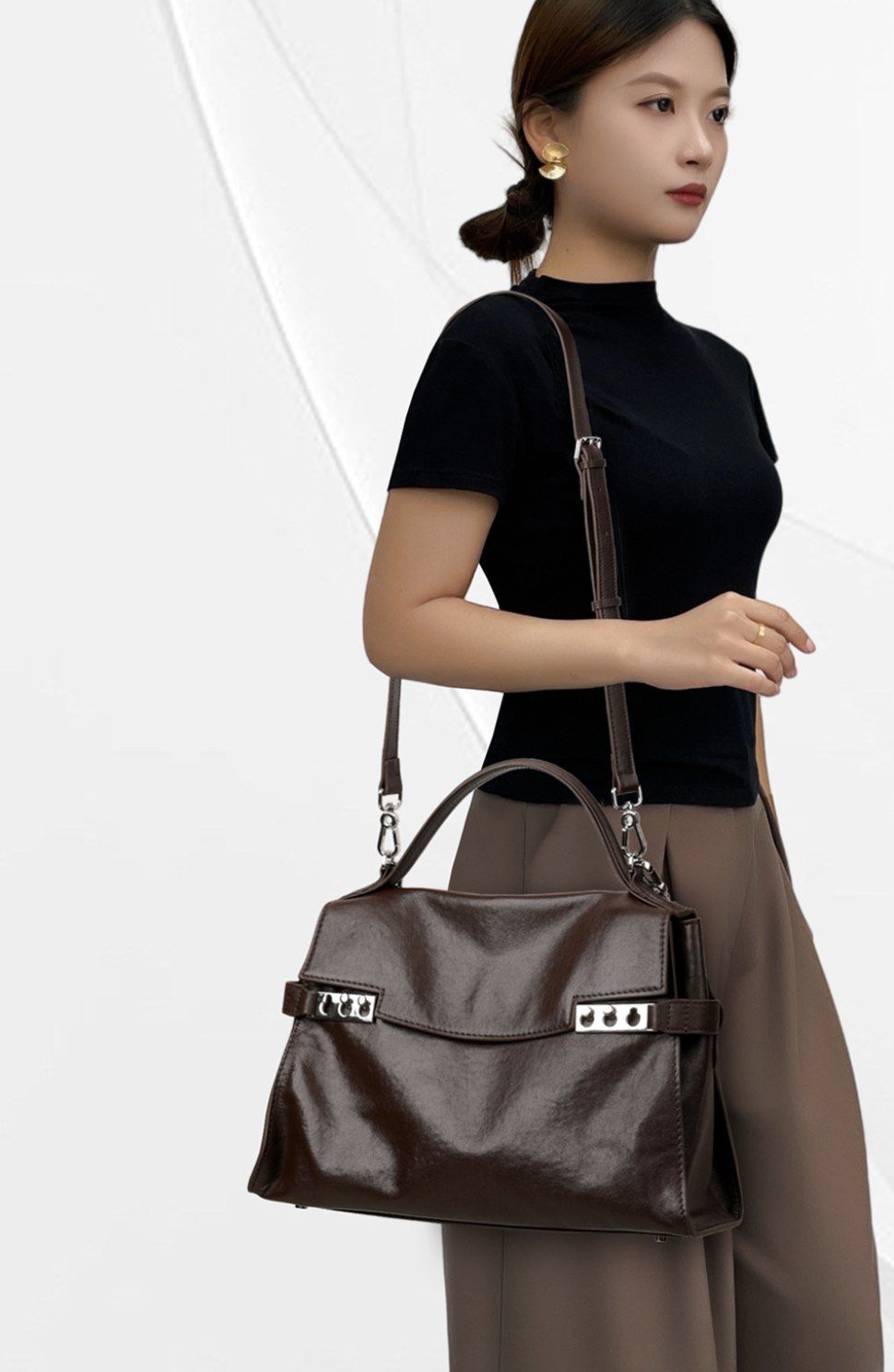 Túi Xách Nữ Công Sở Da Thật CCAMO RETRO Phong Cách Sang Trọng TUDA SBM414