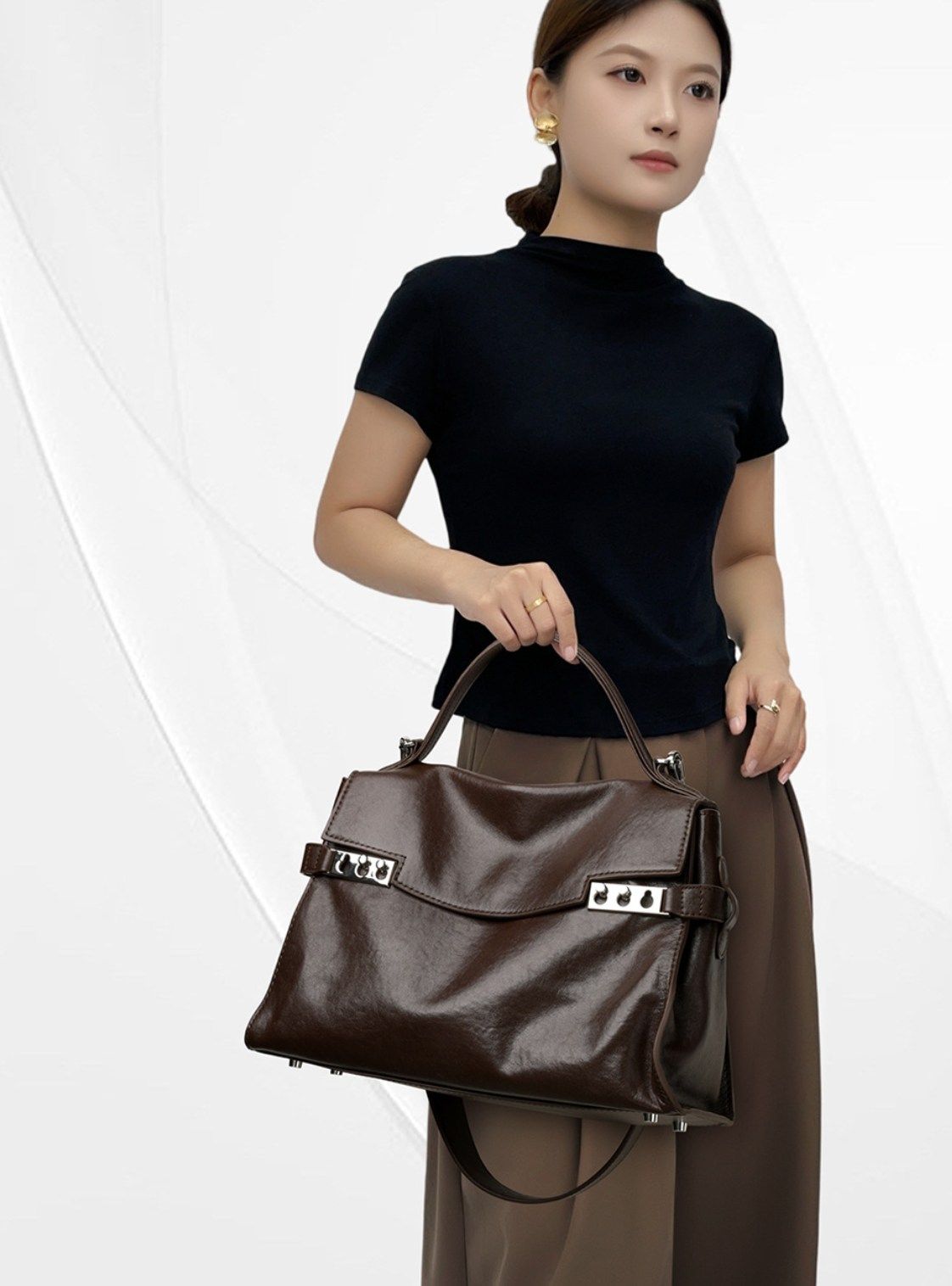 Túi Xách Nữ Công Sở Da Thật CCAMO RETRO Phong Cách Sang Trọng TUDA SBM414