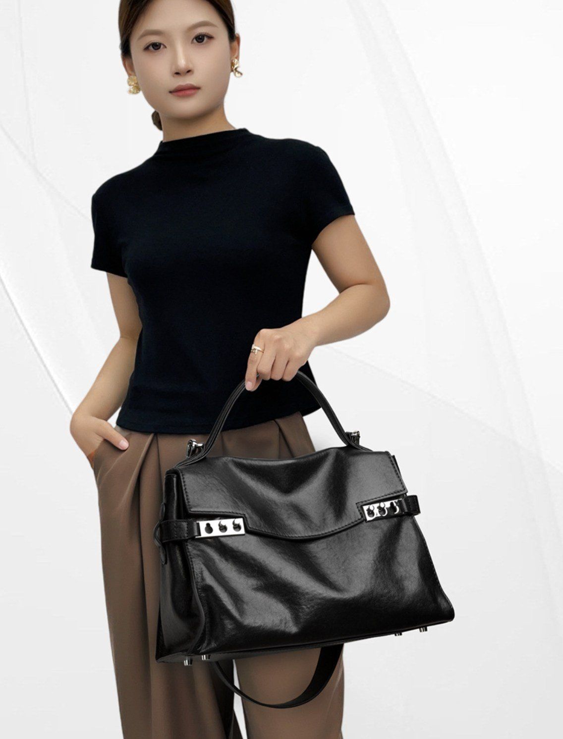 Túi Xách Nữ Công Sở Da Thật CCAMO RETRO Phong Cách Sang Trọng TUDA SBM414