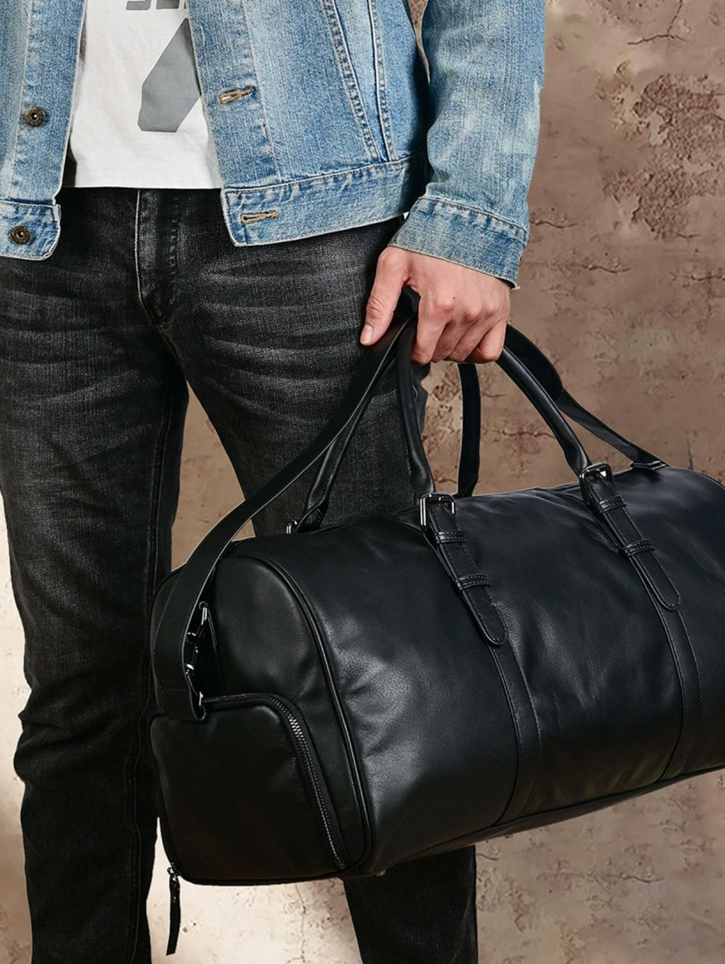 Túi Du Lịch Da Bò Thật Dung Tích Lớn Có Ngăn Chứa Giầy Phong Cách Âu Mỹ TBL416