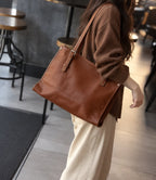 Túi TOTE Da Thật VINTAGE Dành Cho Nữ , Đa Năng Xách Tay & Công Sở SBM435
