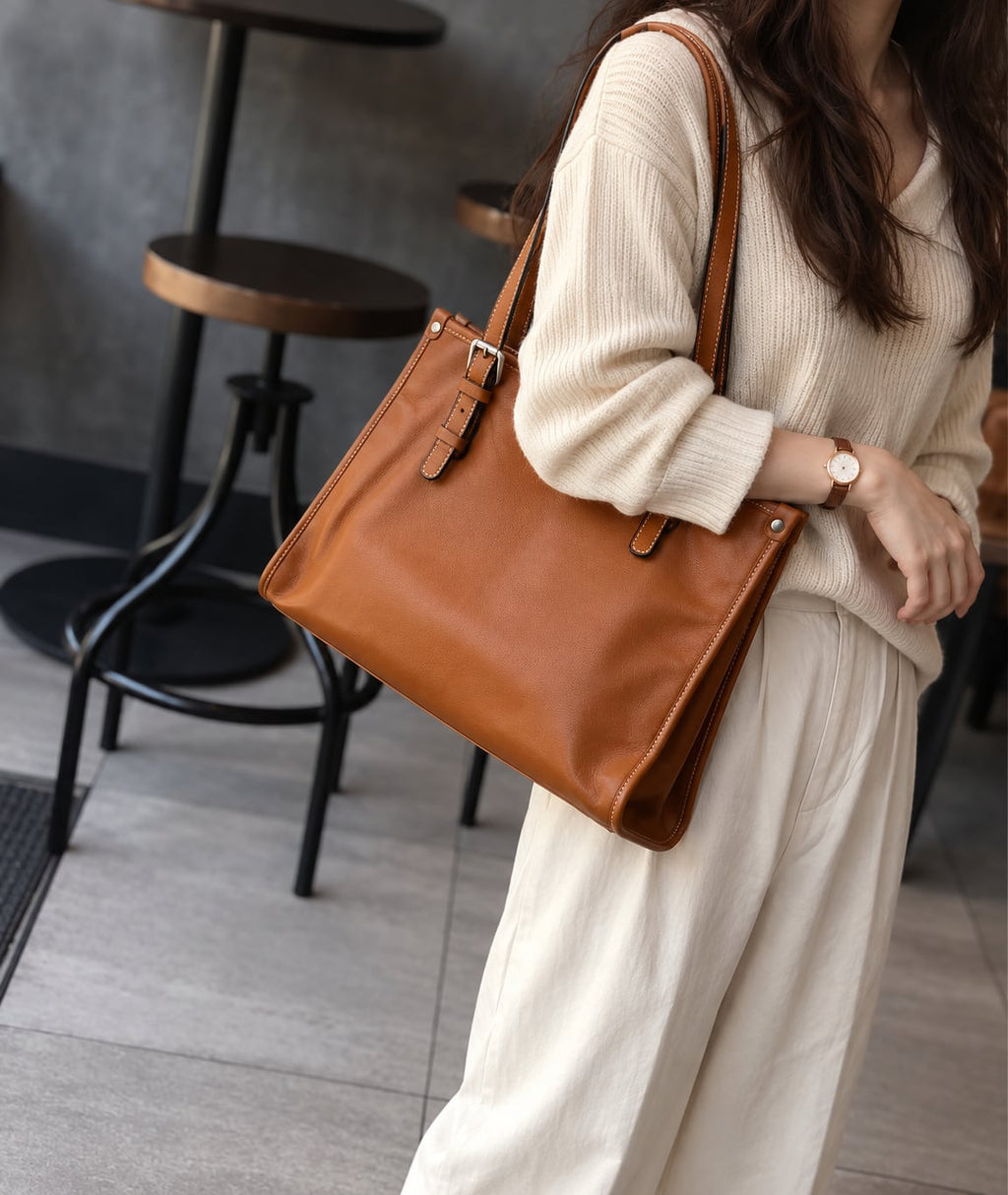 Túi TOTE Da Thật VINTAGE Dành Cho Nữ , Đa Năng Xách Tay & Công Sở SBM435
