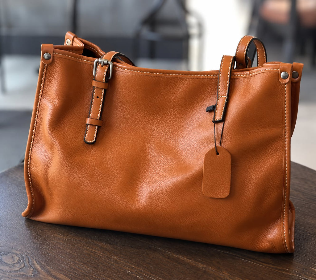 Túi TOTE Da Thật VINTAGE Dành Cho Nữ , Đa Năng Xách Tay & Công Sở SBM435