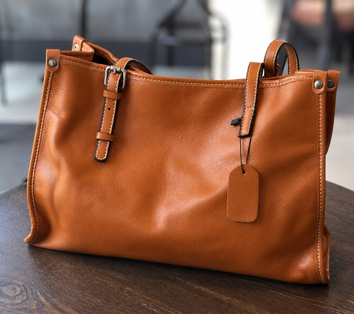 Túi TOTE Da Thật VINTAGE Dành Cho Nữ , Đa Năng Xách Tay & Công Sở SBM435