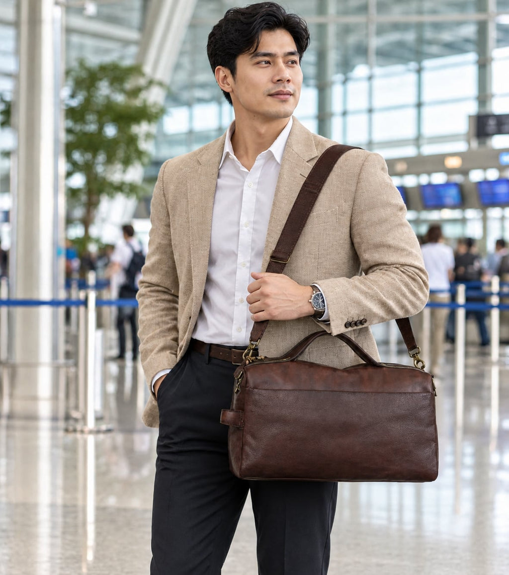 Túi Du Lịch Da Bò VEG Phong Cách Cổ Điển Âu Mỹ Đa Chức Năng TUDA TBL434