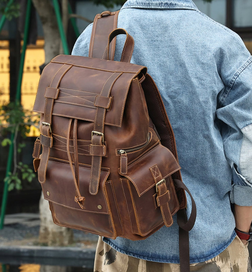 Balo Da Bò Sáp Italy Cao Cấp Công Sở & Du Lịch Kiểu Dáng RETRO BPL431