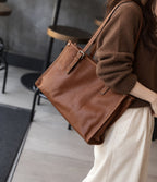 Túi TOTE Da Thật VINTAGE Dành Cho Nữ , Đa Năng Xách Tay & Công Sở SBM435