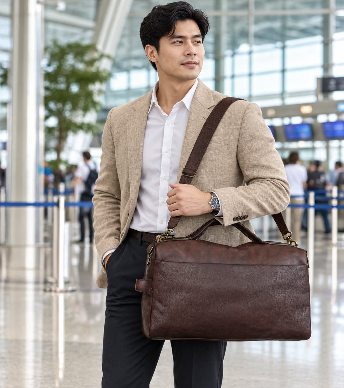 Túi Du Lịch Da Bò VEG Phong Cách Cổ Điển Âu Mỹ Đa Chức Năng TUDA TBL434