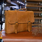 Cặp Da Công Sở Da Bò Sáp Handmade Cao Cấp Đựng Laptop TUDA SBM418