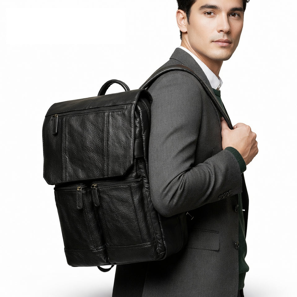 Balo Du Lịch Da Bò Thật RETRO Chứa Laptop Đa Chức Năng BPL311