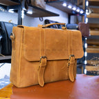 Cặp Da Công Sở Da Bò Sáp Handmade Cao Cấp Đựng Laptop TUDA SBM418