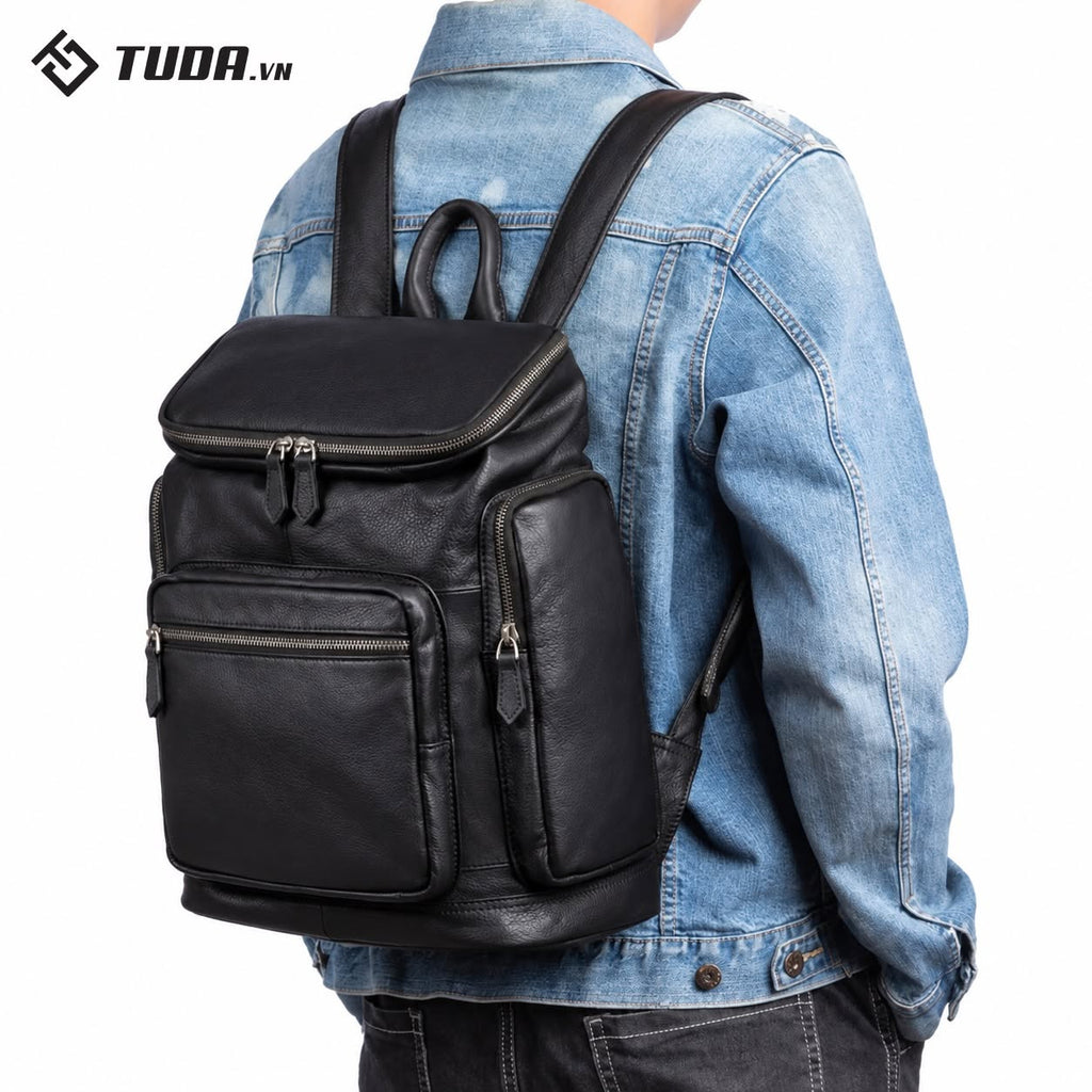 Balo Da Bò Thật RETRO Đựng Laptop & Du Lịch Đa Chức Năng TUDA BPL369