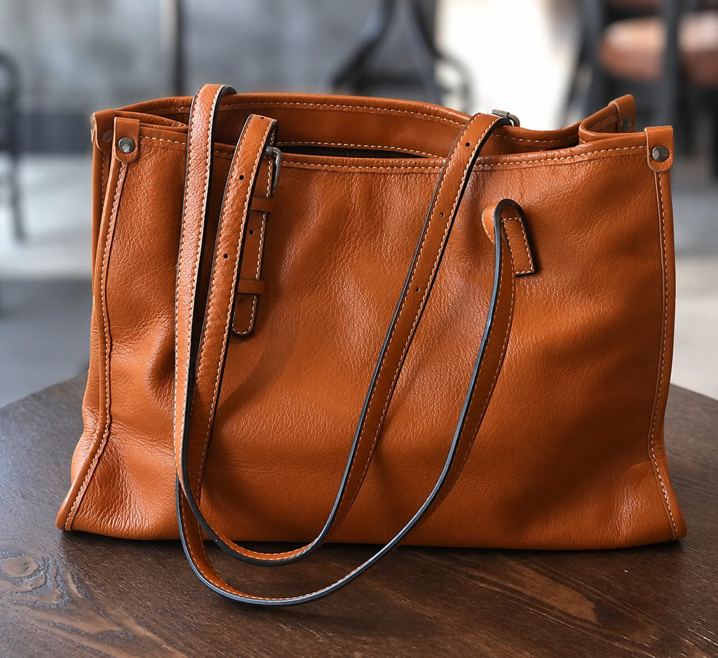 Túi TOTE Da Thật VINTAGE Dành Cho Nữ , Đa Năng Xách Tay & Công Sở SBM435