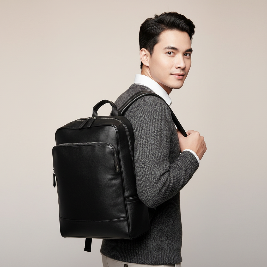 Balo Da Bò VEG Patina Ý Cao Cấp Đựng Laptop & Du Lịch Đa Chức Năng BPL381