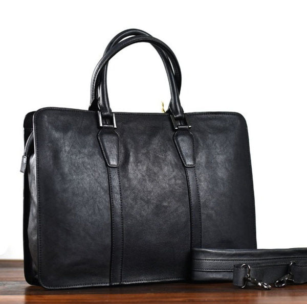 Cặp Da Bò VEG Patina Italy Cao Cấp Xách Tay Đựng Laptop & Hồ Sơ Bussiness Men TUDA SBM282