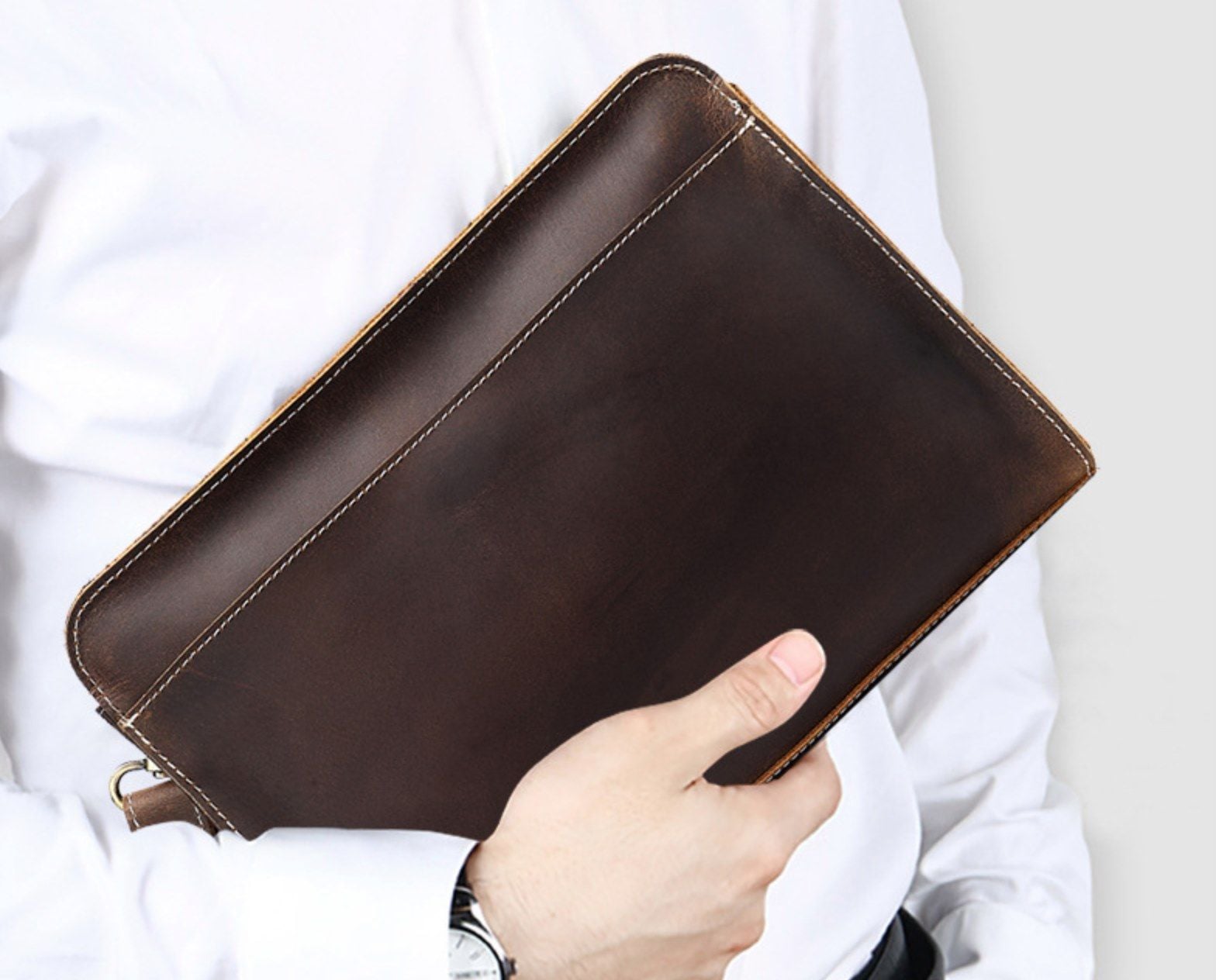 Ví Cầm Tay CLUTCH Nam Da Bò Sáp Nhập Khẩu CLH269