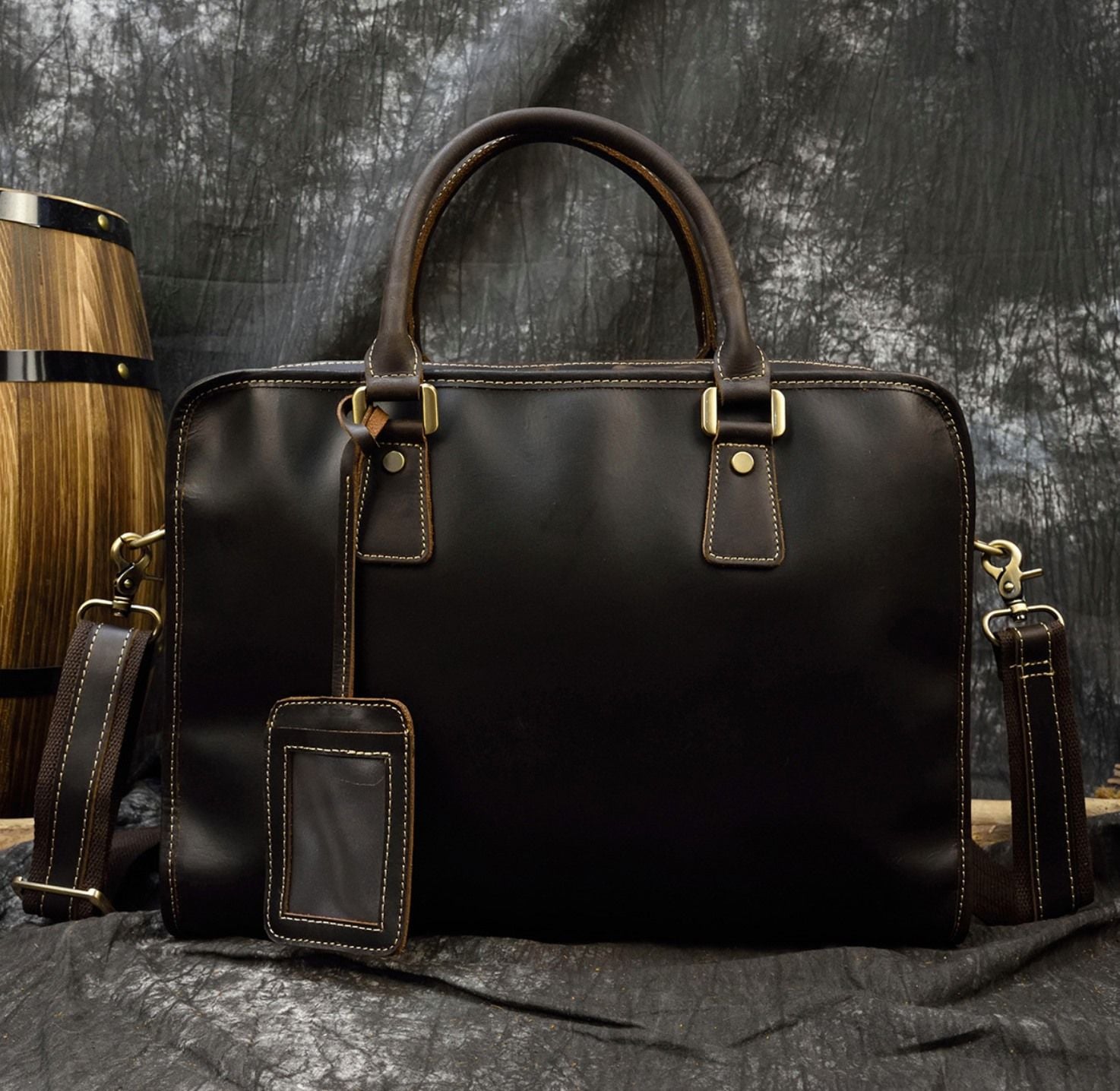 Cặp Da Công Sở Da Bò Sáp Đựng Laptop RETRO SBM272