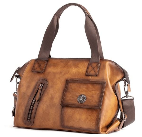 Túi Du Lịch Cá Nhân Da Bò VEG Patina Ý Nhập Khẩu TUDA TBL260