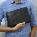 Ví Cầm Tay CLUTCH Nam Da Bò VEG Patina Ý Nhập Khẩu Cao Cấp CLH249