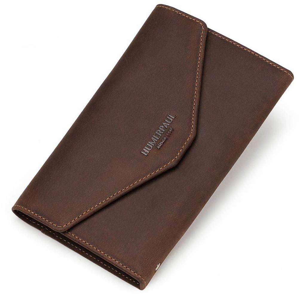 Ví Cầm Tay Da Bò Sáp Nhập Khẩu HUMERPAUL VINTAGE W236