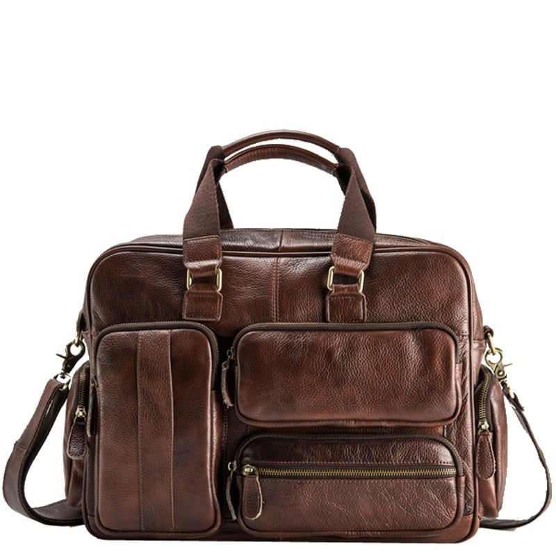 Cặp Da Bò Thật Đựng Laptop Phong Cách Cổ Điển SBM238