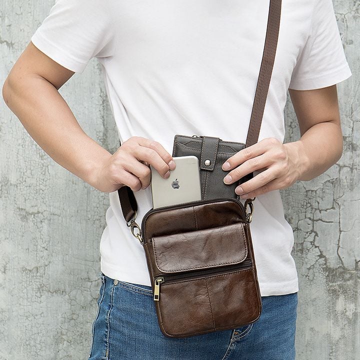 Túi Da Bò PULL UP Nhập Khẩu Đeo Chéo Đựng iPad Mini - Classic Edition TUDA SBM235