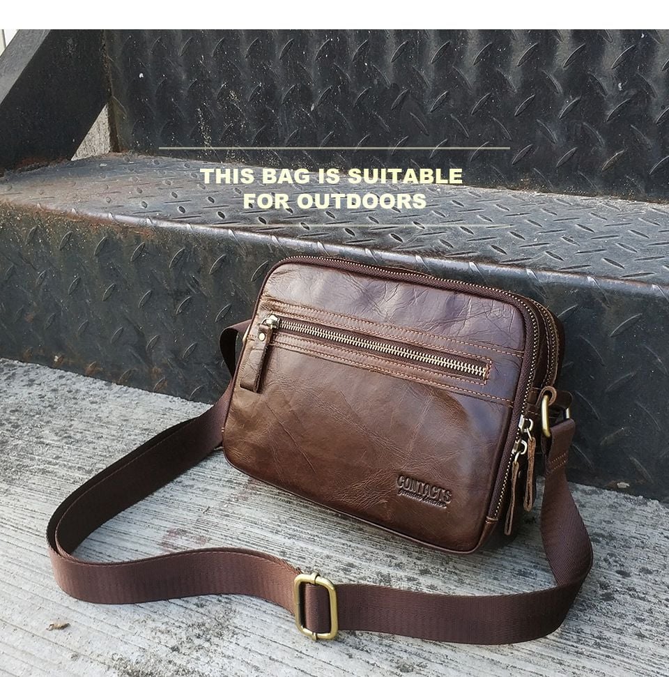 Túi Messenger Da Bò PULL UP Nhập Khẩu Đeo Chéo Đựng iPad - Classic SBM233