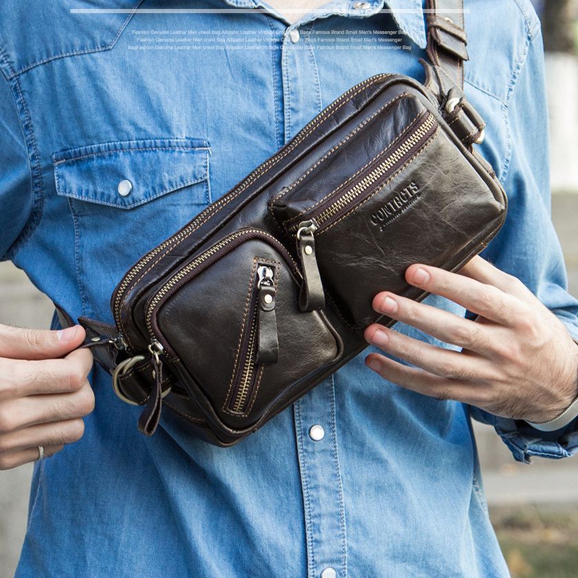 Túi Da Bò Nhập Khẩu Đeo Chéo Ngực Và Thắt Lưng SBM222