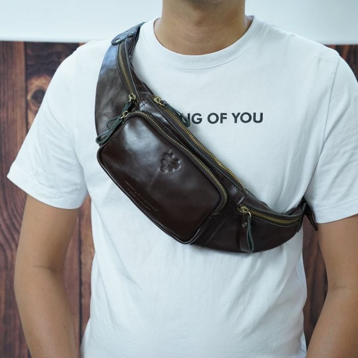 Túi Da Bò Thật Mini Đeo Chéo Ngực Và Thắt Lưng SBM213