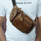 Túi Da Bò Thật VINTAGE Đeo Chéo Ngực Và Thắt Lưng SBM215